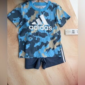 Adidas Infant Blue and Tan Camo Tee